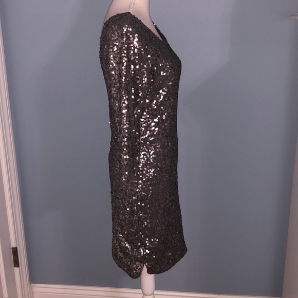 LC Lauren Conrad gray silver sequin mini dress - Picture 3 of 6